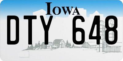IA license plate DTY648