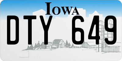 IA license plate DTY649