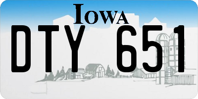 IA license plate DTY651
