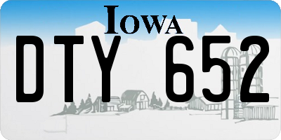 IA license plate DTY652