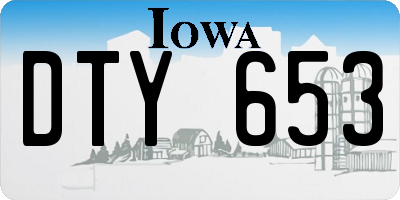 IA license plate DTY653