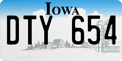 IA license plate DTY654