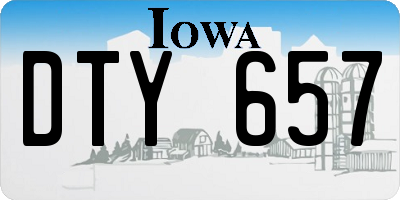 IA license plate DTY657
