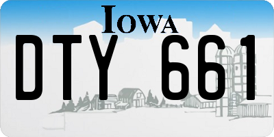 IA license plate DTY661