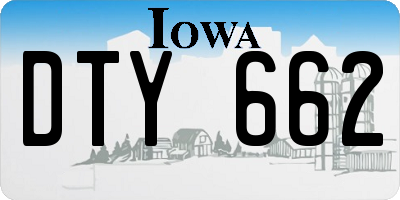 IA license plate DTY662