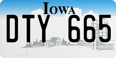 IA license plate DTY665