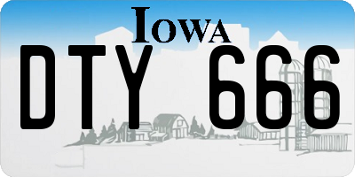 IA license plate DTY666