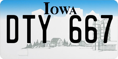 IA license plate DTY667