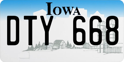 IA license plate DTY668