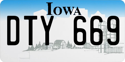 IA license plate DTY669