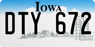 IA license plate DTY672
