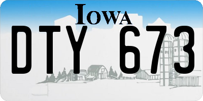 IA license plate DTY673