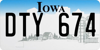 IA license plate DTY674