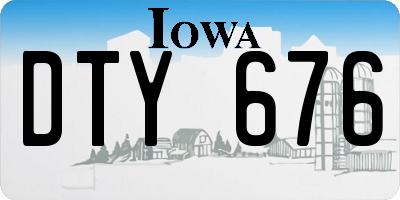 IA license plate DTY676