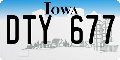 IA license plate DTY677