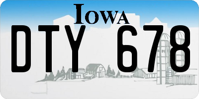 IA license plate DTY678
