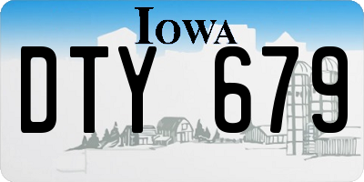 IA license plate DTY679