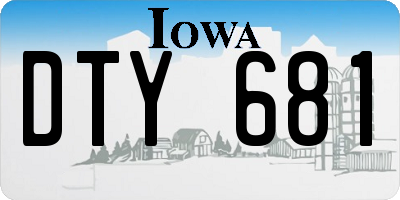 IA license plate DTY681