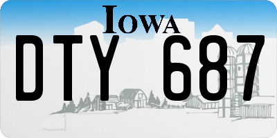 IA license plate DTY687