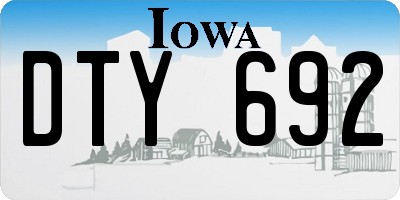 IA license plate DTY692