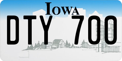 IA license plate DTY700
