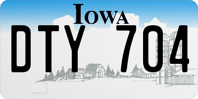IA license plate DTY704
