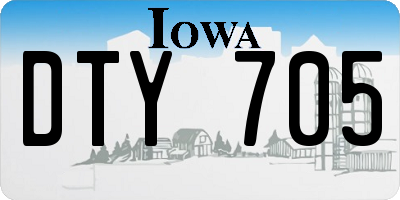 IA license plate DTY705