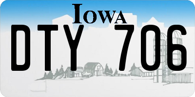 IA license plate DTY706