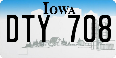 IA license plate DTY708
