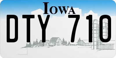 IA license plate DTY710