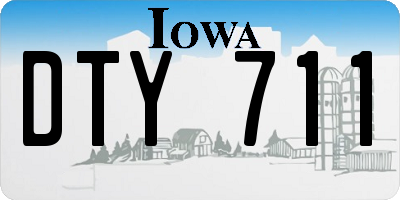 IA license plate DTY711