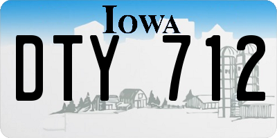 IA license plate DTY712