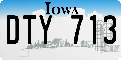 IA license plate DTY713