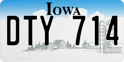 IA license plate DTY714