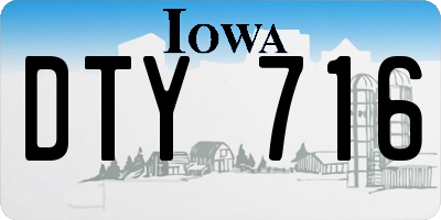 IA license plate DTY716