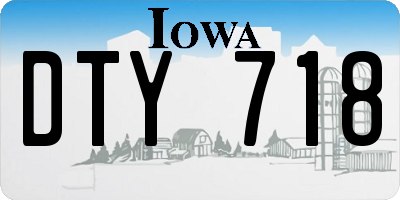 IA license plate DTY718
