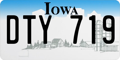 IA license plate DTY719