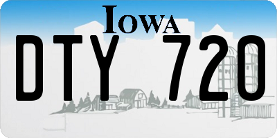 IA license plate DTY720