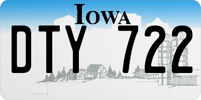 IA license plate DTY722