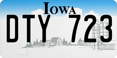 IA license plate DTY723