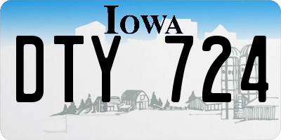IA license plate DTY724