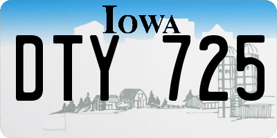IA license plate DTY725