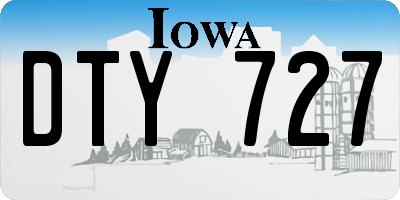 IA license plate DTY727