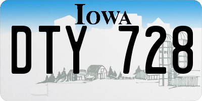 IA license plate DTY728