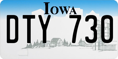 IA license plate DTY730
