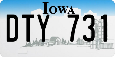 IA license plate DTY731