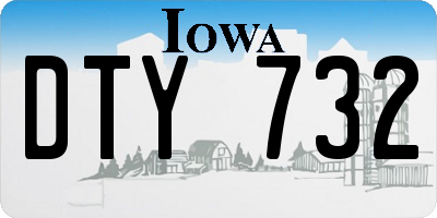 IA license plate DTY732
