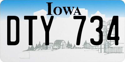 IA license plate DTY734