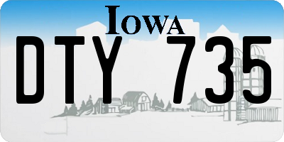IA license plate DTY735