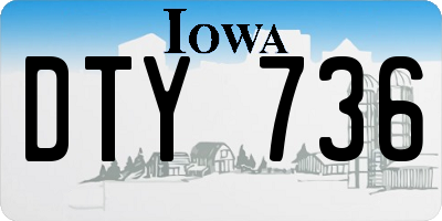 IA license plate DTY736